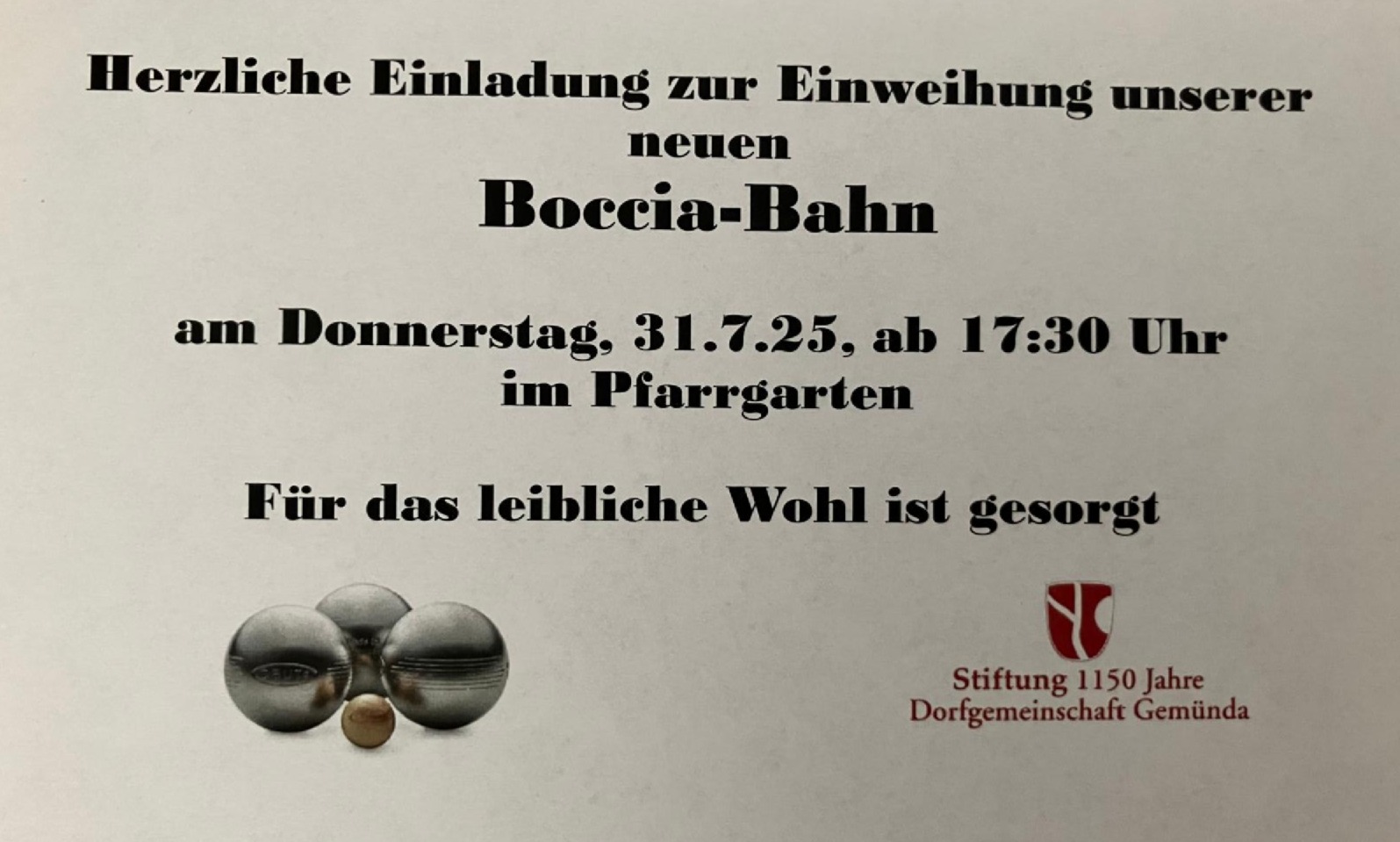 Einweihung Boccia-Bahn